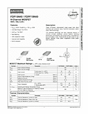 DataSheet FDPF19N40 pdf